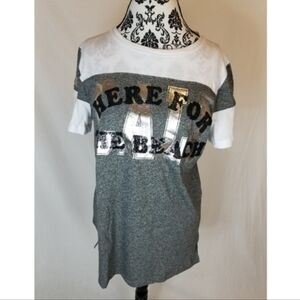 PINK Victoria's Secret Cali Miami Sequin Here For The Beach Campus Crew Tee